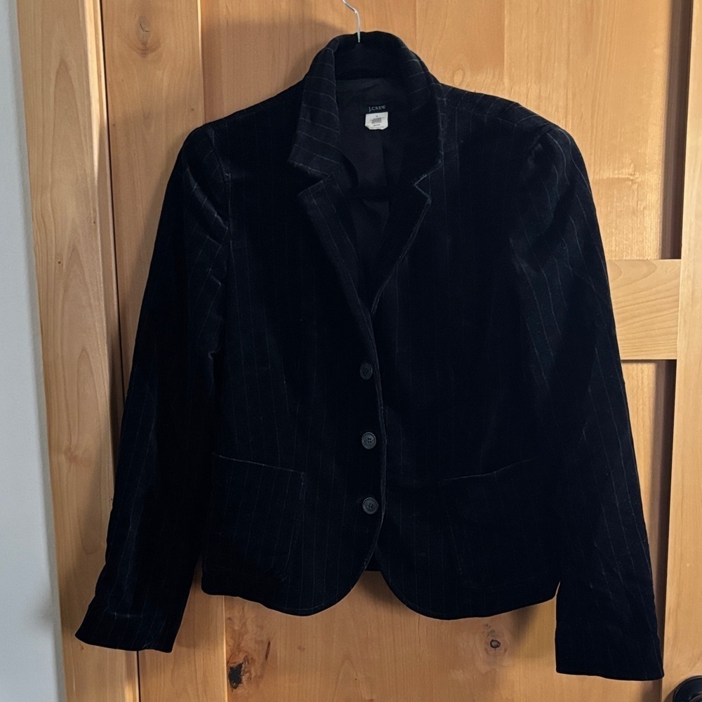 J. Crew Black Pinstripe Women's Blazer Size 8